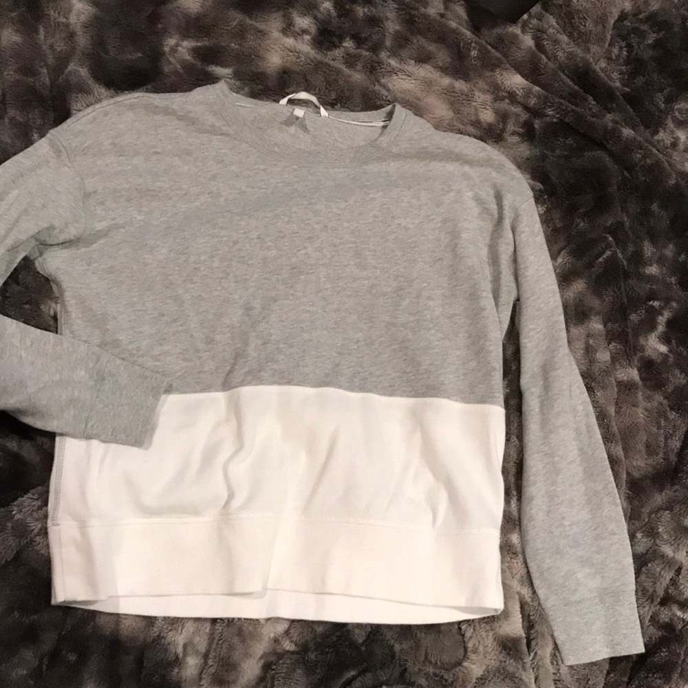 Gray and white with lovevs on the back